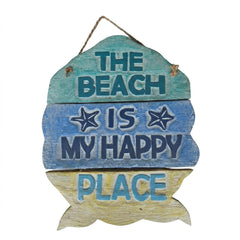 The Beach is My Happy Place Sign 30 x 28 cm
