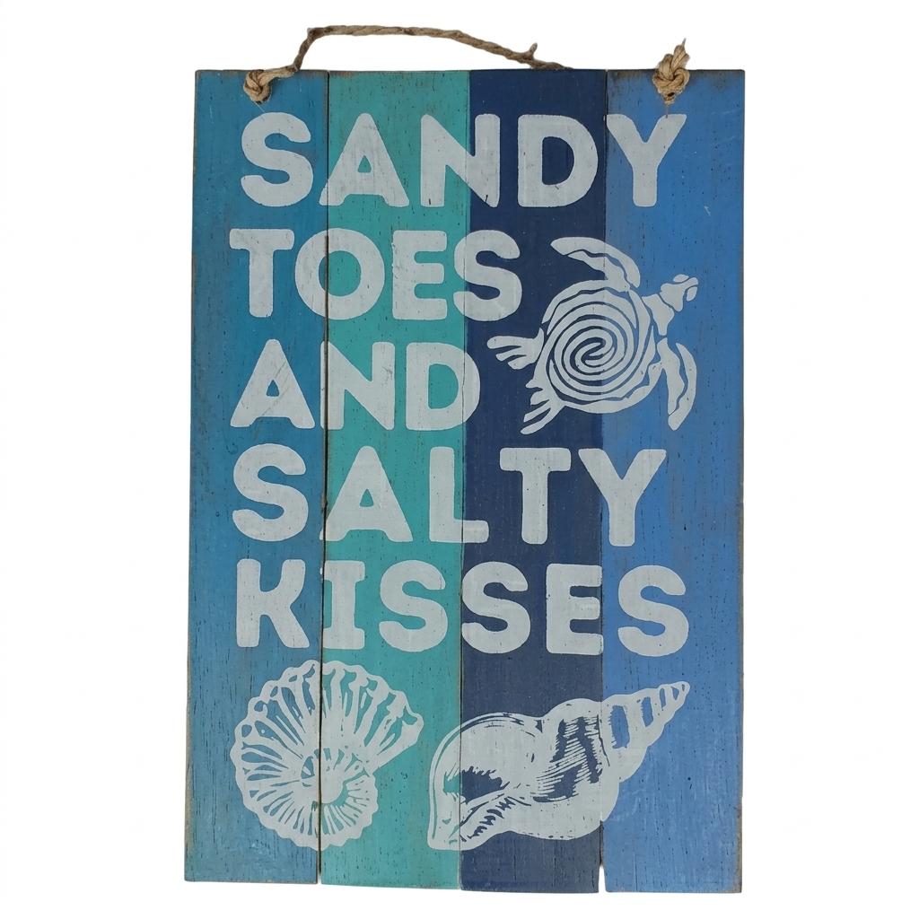 Sandy Toes and Salty Kisses Plaque 30 x 20 cm