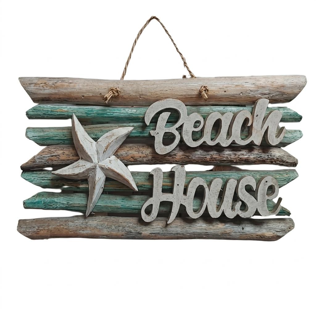Beach House Sign 30 x 16 cm