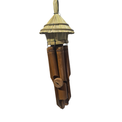 Bamboo bird nest with wind chime 50 cm