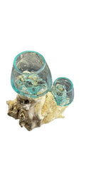 2 Glass on Wood 16 cm