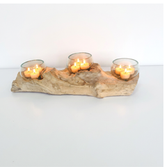 3 x Open glass 10 cm on wood