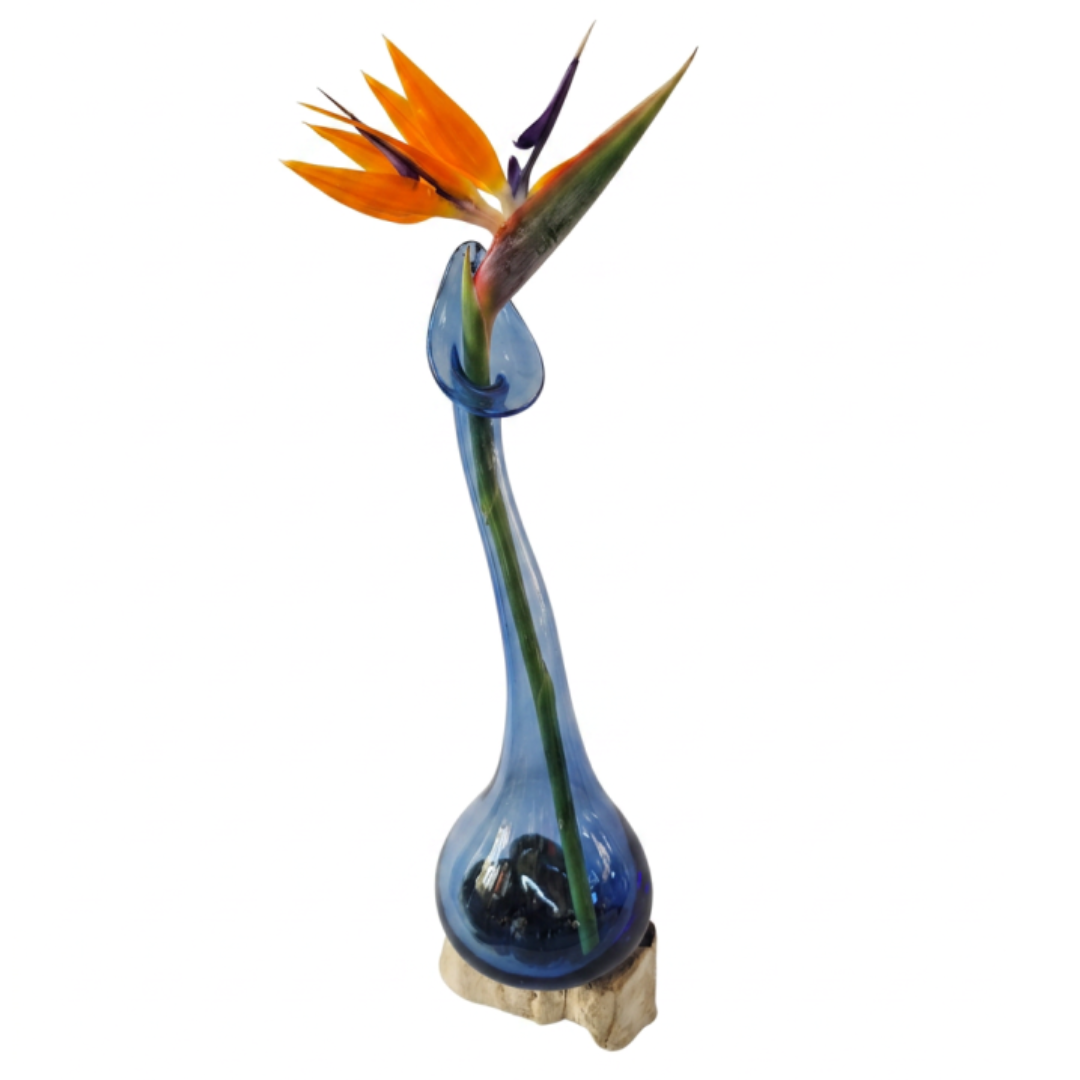 Flower vase blue 10 x 34 cm