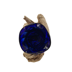 Wood glass blue 16 x 18 cm