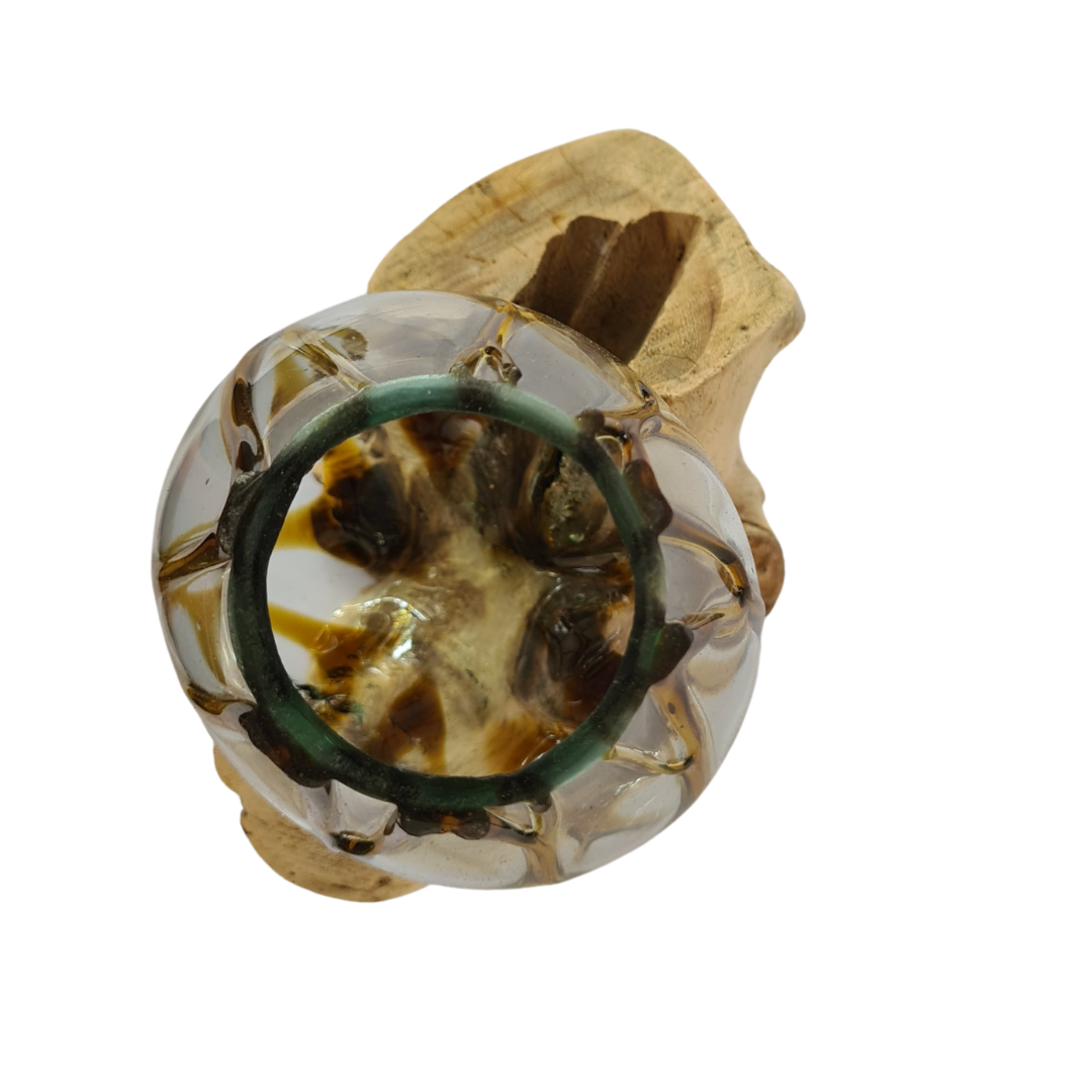 Wood glass 2 colors (brown) 13 x 15 cm