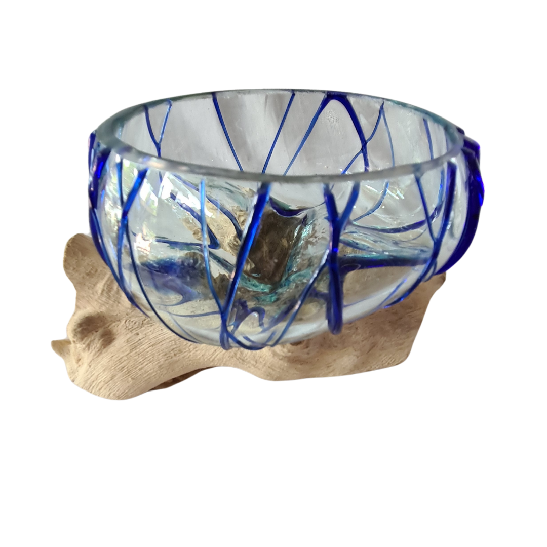 Wood glass 2 colors blue 20 x 30 cm