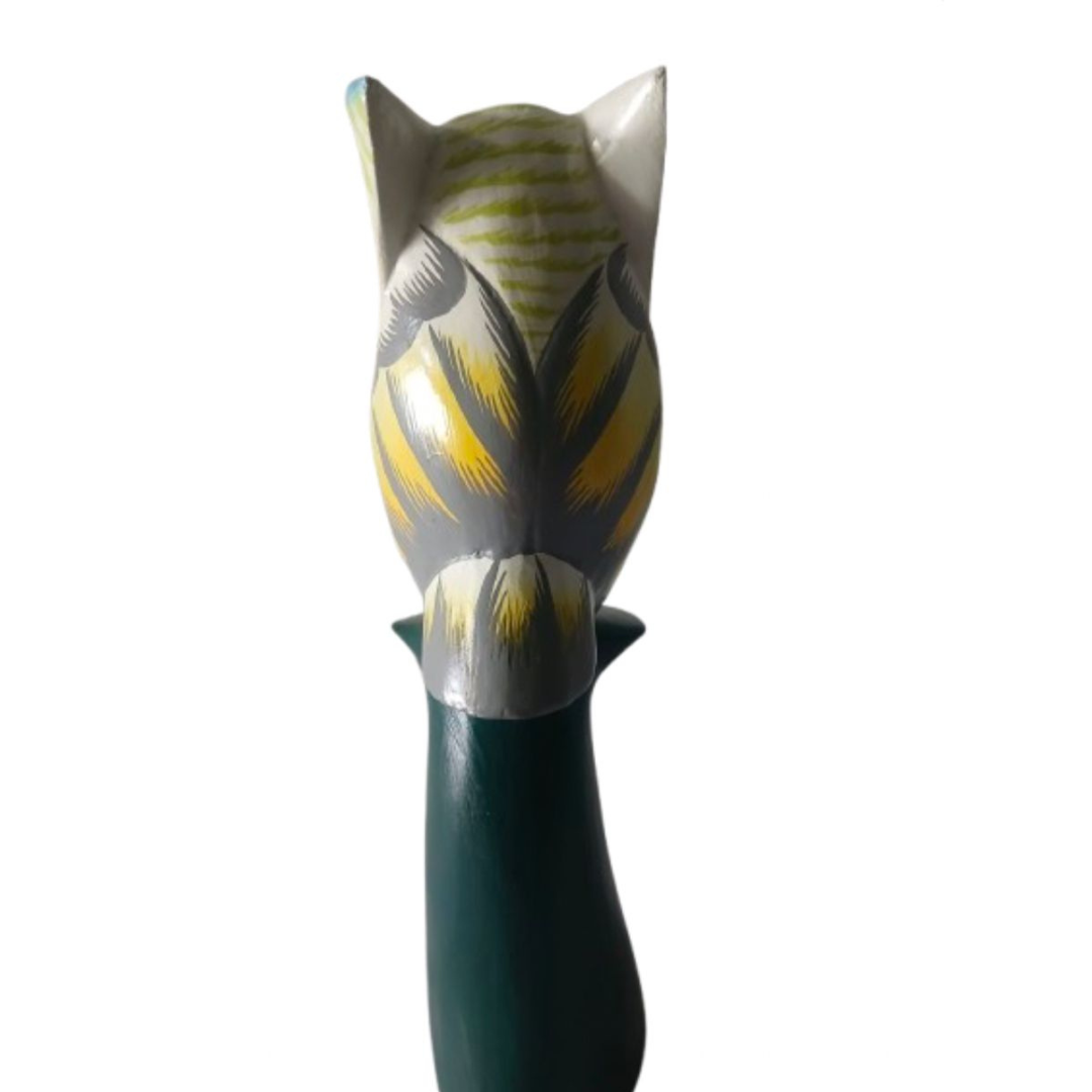 Owl Yellow on stand 30 cm
