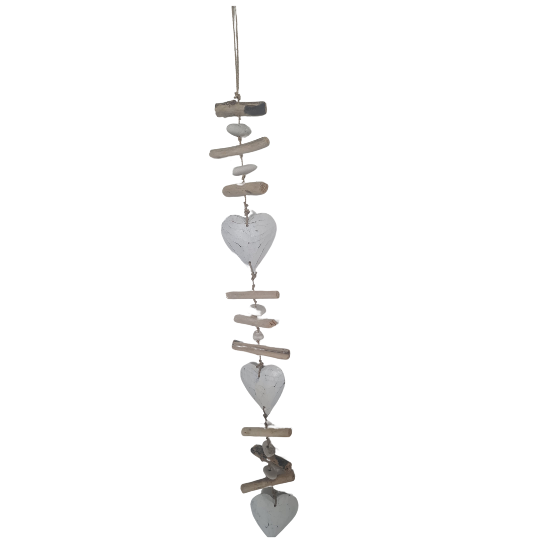 Mobile white Heart Shapes 100 cm