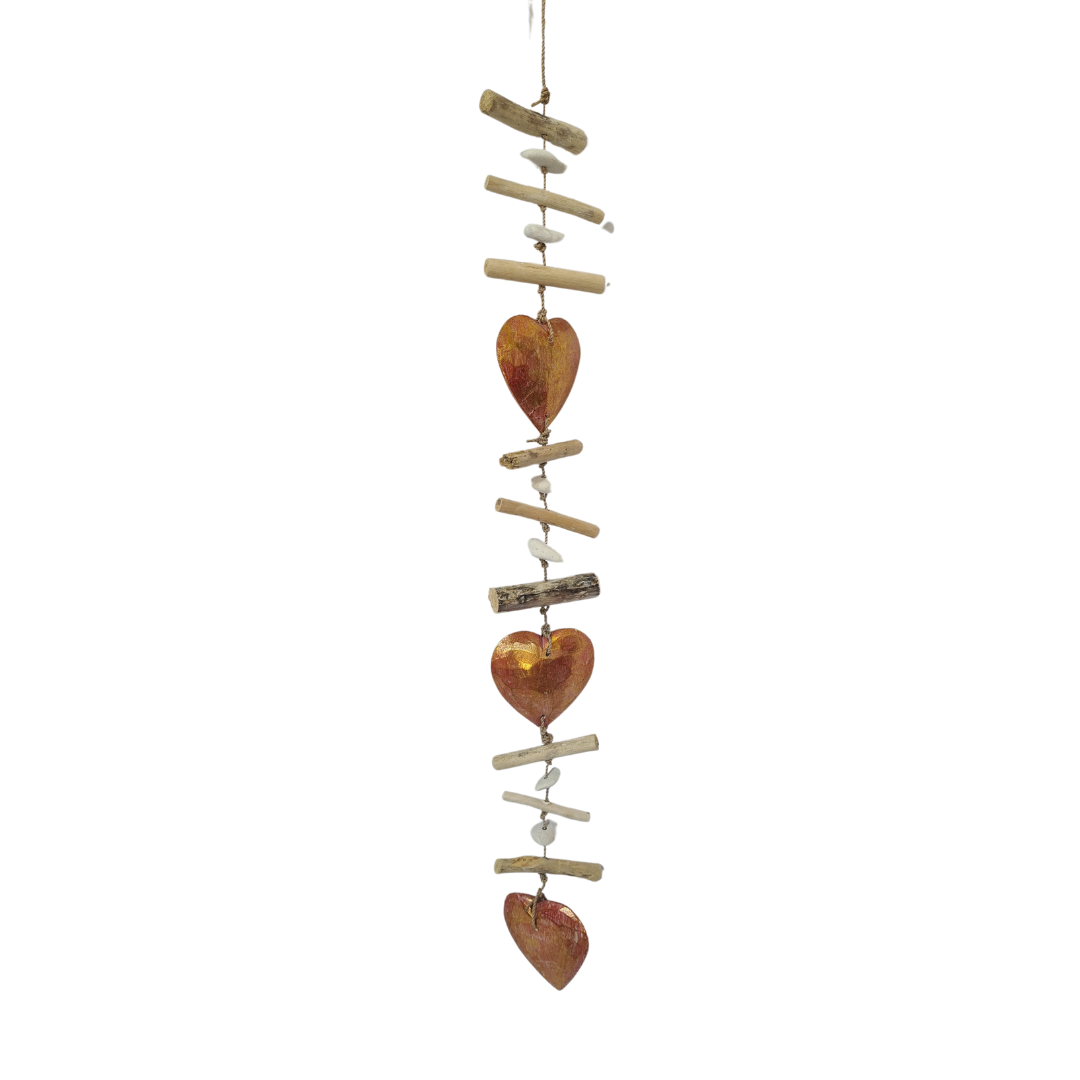 Mobile with red gold hearts 100 cm