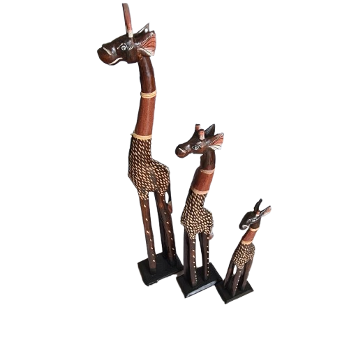Giraffe carving and dot finishing set 3 60, 80, 100 cm