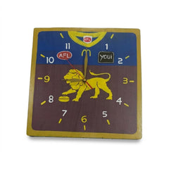 Football clock square  30 cm Brisbane Lions