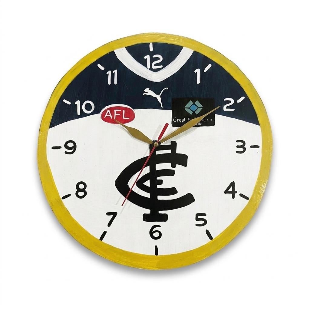 Football clock round  30 cm Carlton Blues