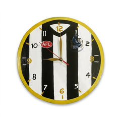 Football clock round  30 cm Collingwood Magpies