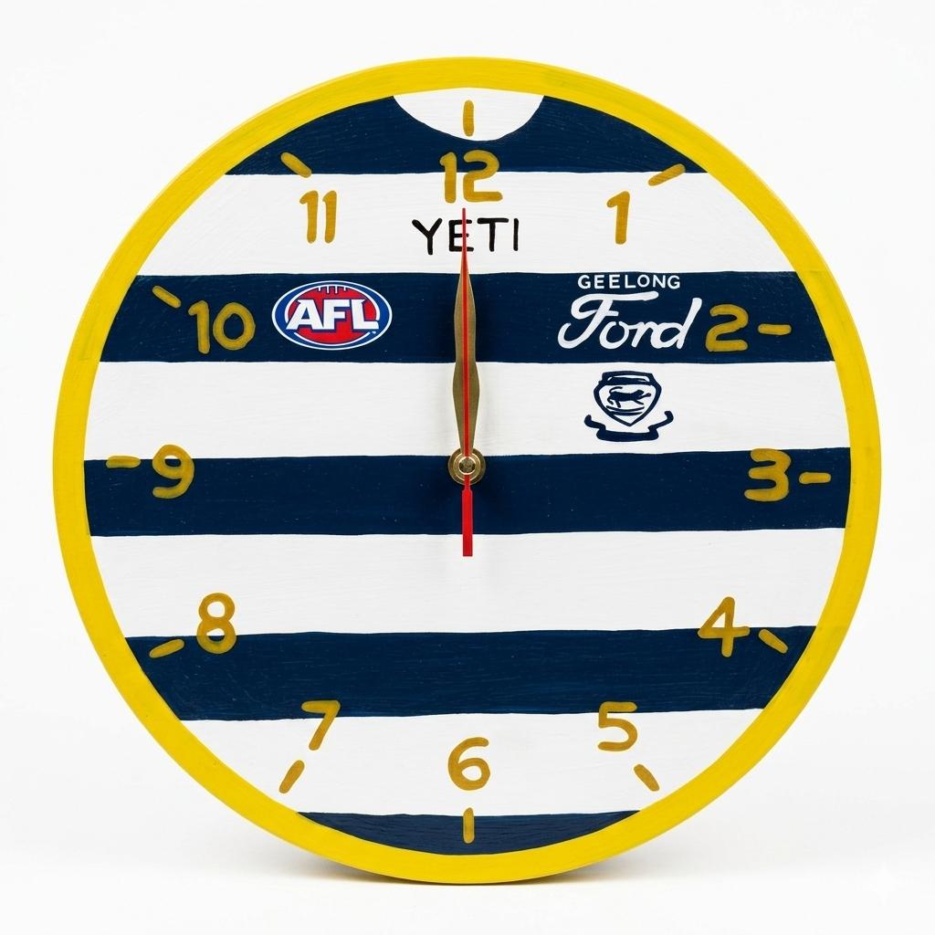 Football clock round  30 cm Geelong Cats