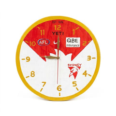 Football clock round  30 cm Sydney Swans