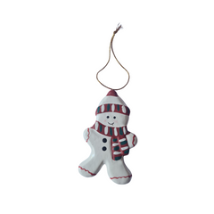 Snowman Hanging Ornament Pack Of 5, 10 x 6 x 1 cm
