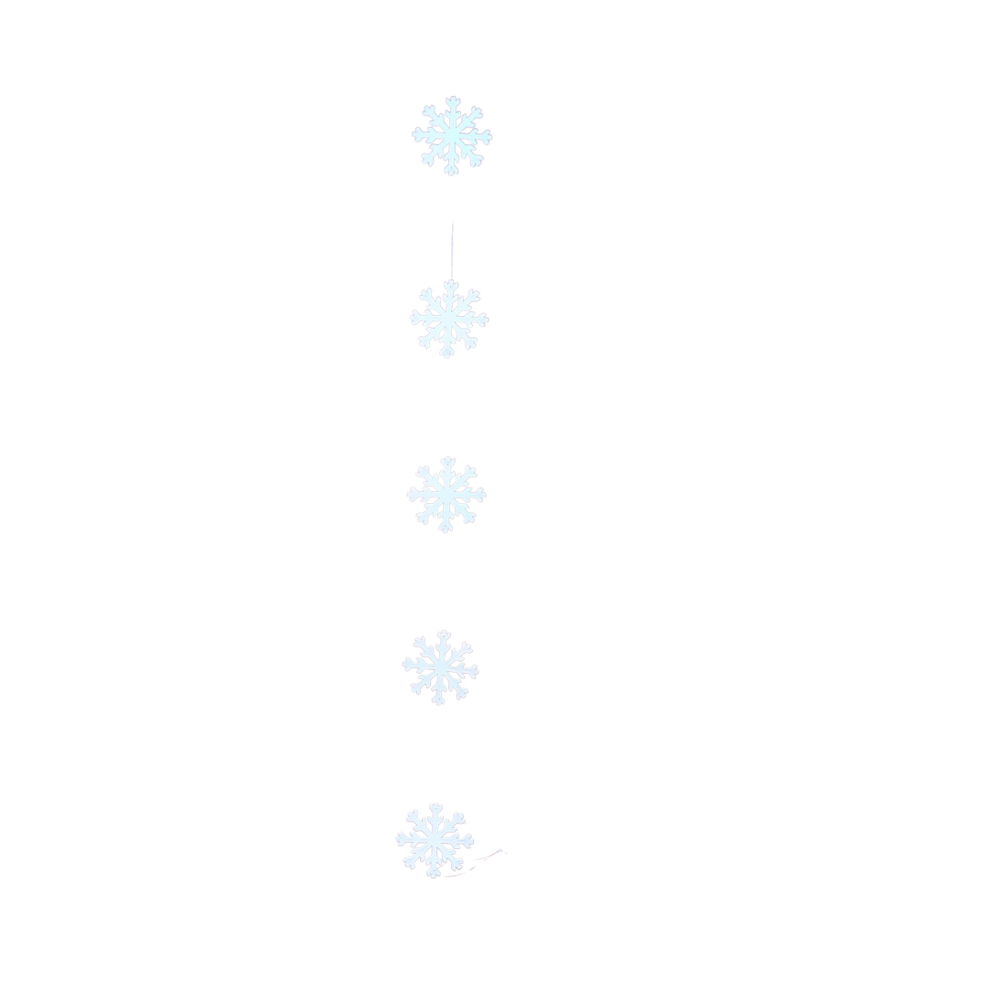 Snowflake Hanging Decoration 5 Same Size Discs 110 x 12 x 1 cm