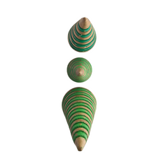 Xmas Trees Green & Gold Set Of 3, L = 20, M = 16, S = 12 cm
